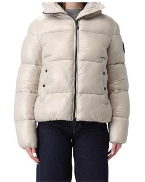 Save The Duck Long-Sleeved Cotton-Padded Jacket - Natural