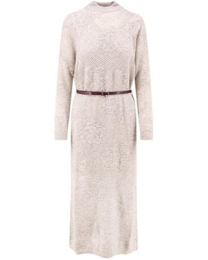 Brunello Cucinelli Long-Sleeved Dress - White