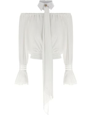 Elisabetta Franchi Shirt Collar Blouse - White