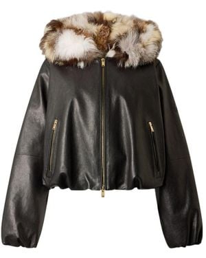 Moose Knuckles Cardin Fur Leather Jacket - Black