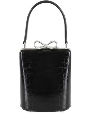 Self-Portrait Embellished Bow-Detail Mini Tote Bag - Black