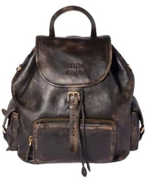 Miu Miu Flap Backpack - Brown