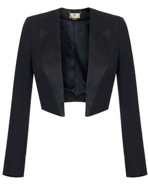 Elisabetta Franchi Gabardine Tuxedo-Style Jacket - Black