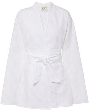TOVE Arya Cotton Wrap Top - White