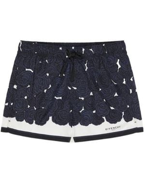 Givenchy Floral Print Swim Shorts - Blue