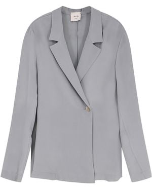 Alysi Single-Breasted Unlined Blazer - Gray