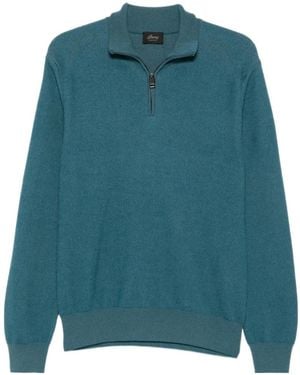 Brioni Half-Zip Long-Sleeve Jumper - Green
