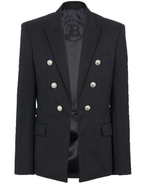 Balmain Single Breasted Tailored Blazer - Blue