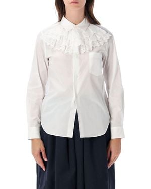 Comme des Garçons Comme Des Garçons Girl Ruffled Bib Shirt - White