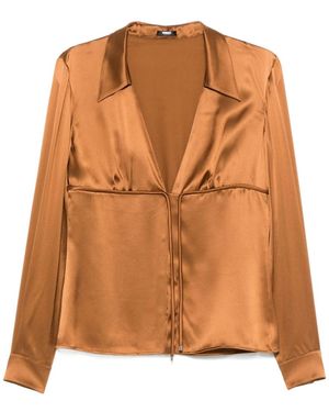 Versace Tie-Front Blouse - Brown