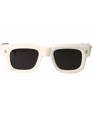 Cutler and Gross Rectangle-Frame Tinted Sunglasses - White