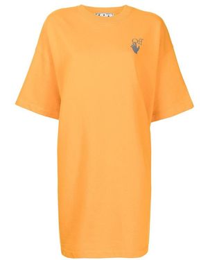 Off-White c/o Virgil Abloh Arrows Motif Print T-Shirt Dress - Orange