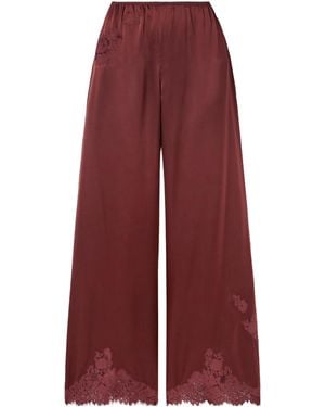 Doen Lace-Trimmed Casual Trousers - Red