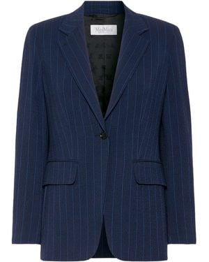 Max Mara Long-Sleeved Suit Jacket - Blue