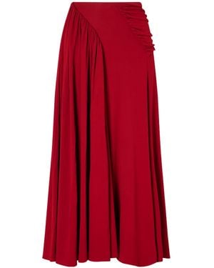 Rabanne Rabanne Draped Jersey Midi Skirt - Red