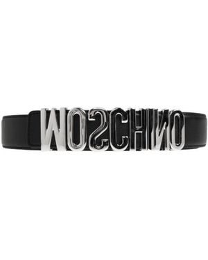 Moschino Logo Belt - White