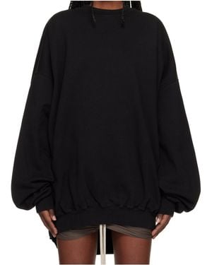 Rick Owens Temple Hun Crew Neck Sweatshirt - Black