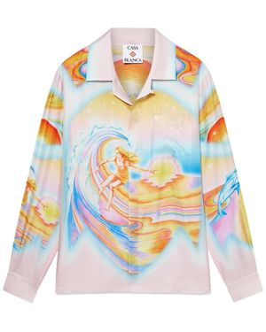 CASABLANCA Psychedelic Nirvana Long-Sleeved Shirt - White