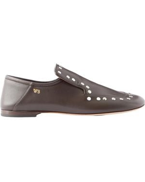 Wales Bonner Studded Leather Loafers - Brown