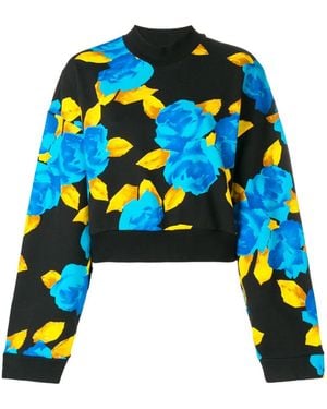 MSGM Cropped Jersey Sweater - Blue
