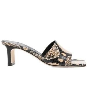 Aeyde Jessie Snakeskin-Print Sandals - Multicolor