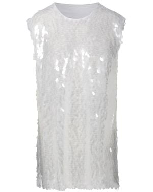 Norma Kamali Sequin Sleeveless Top - White