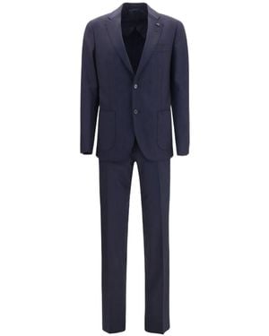 Lardini Cropped Blazer Straight-Leg Suit - Blue