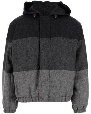 Thom Browne Padded Colour-Block Panel Jacket - Black
