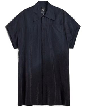 Y-3 Short-Sleeve Dip-Dye Utility Overshirt - Blue