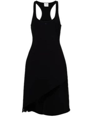 Courreges Infinity Asymmetric Crepe Minidress - Black