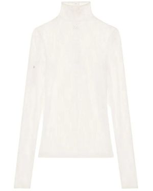 Courreges Lace Turtleneck Top - White