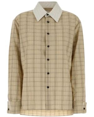 Bottega Veneta Check Patterned Shirt - Natural