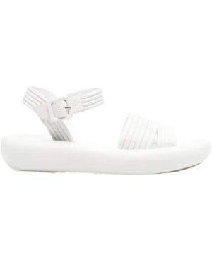 Christian Louboutin Buckle-Fastening Open-Toe Sandals - White