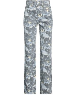 Ganni Dark-Wash Floral Jeans - Blue