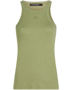 KARL LAGERFELD Autograph Tank Top - Green