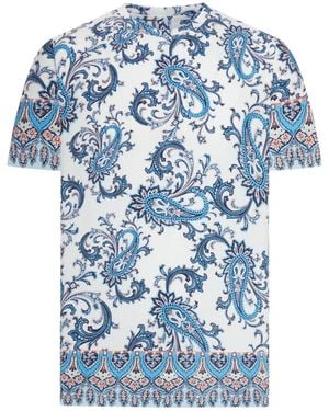 Etro Pattern-Printed Crewneck T-Shirt - Pink