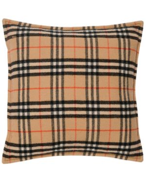 Burberry Checked Square Cushion - Metallic