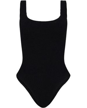 Hunza G Crinkled Effect Stretched Swimsuit - Black