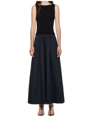 St. Agni Panelled Ribbed Maxi Dress - Black