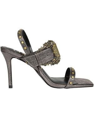 Versace Jeans Couture Emily 90Mm Baroque-Buckle Sandals - Metallic
