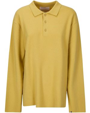 Extreme Cashmere Polo Collar Long-Sleeved Knit Jumper - Yellow