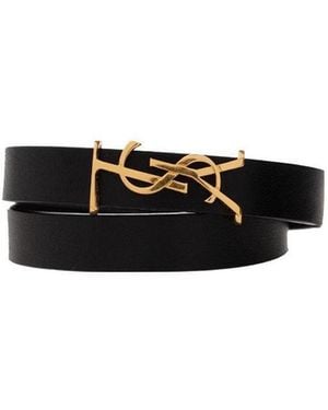 Saint Laurent Logo Plaque Bracelet - White