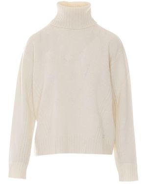 Liu Jo Ribbed Turtleneck Knitted Jumper - White