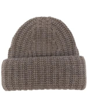 Lisa Yang Ribbed Beanie - Brown