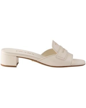 Prada Leather Sandals - Brown