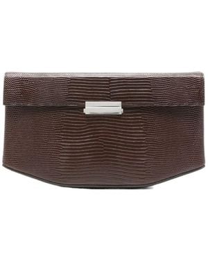 TOTEME Lizard-Effect Leather Shoulder Bag - Brown