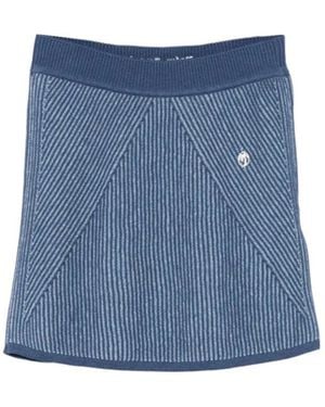 Palm Angels Ribbed-Knit Skirt - Blue