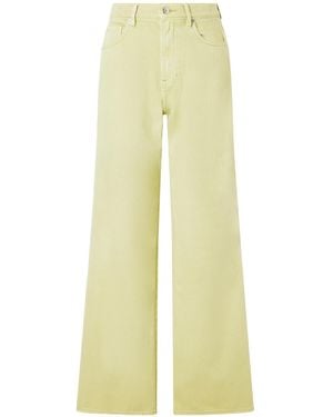 Veronica Beard Mid-Rise Wide-Leg Jeans - Yellow