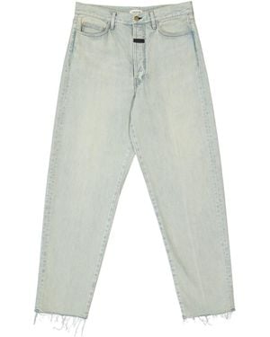 Fear Of God Straight-Leg Frayed-Edge Jeans - White