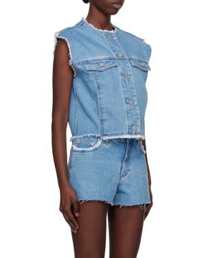 A.P.C. Cropped Denim Vest - Blue